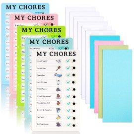 Whaline 5 Pieces to Do List Checklist Board for Kids Portable Chore Chart Plastic Memo Board with 10pcs Detachable Colored Cardstock Paper for Home Office School Daily Routine Planning Supplies