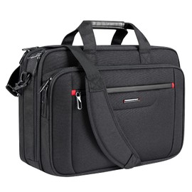 VANKEAN Laptop Briefcase Premium Laptop Case Fits Up to 17.3 Inch Business Shoulder Bag Laptop Expandable Water-Repellent Messenger Bag for Men/ Women Computer Bag for Travel/ Business/ Black