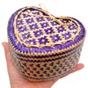 Sticky Rice Basket Heart Shape Bamboo Woven 6 inch Container