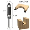 Bestgle Trimmer Bit Set Bearing Bit 2-Piece Router Bit 6.35mm