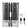200MLx2 Silver DoubleHead Soap Dispenser WallMounted Manual Shampoo Dispensers
