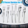 Lemeya 24-Piece Silverware Set with Steak Knives,Forged 18/10 Stainless Steel
