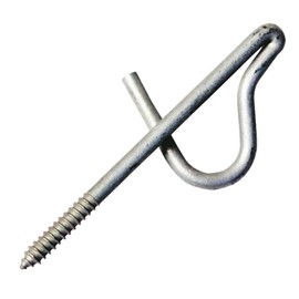 P House Hook 7/32" x 3-3/4” Galvanized Steel Construction, Outdoor Drop Hardware for bailwire Claps, Wire Grips, and Messenger Wraps (10 Pack)