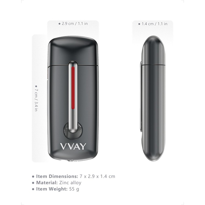 VVAY Windproof Jet Flame Lighter, Red Flame, Butane Refillable, Sold