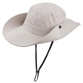 DRESHOW Baby Sun Hat Toddler Outdoor UV Protection Foldable Mesh Wide Brim Fishing Ponytail Sun Visor Hats Summer Beach Bucket Cap with Chin Strap for Kids Girls 3-8 Years