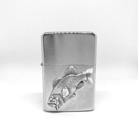 Bass Fishing Thunderbird Vector Pocket Lighter Stainless Steel Single Torch Cigar Lighter – Cigar Cutters by Jim