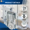 Easy Fix Hardware Steel-Framed Mirror Bottom Closet Door Roller Assembly