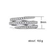 Sdouefos 925 Sterling Silver Three Row Circular Diamond Fashion Women'S