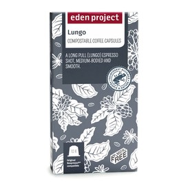 THE EDEN PROJECT 30 Italian Lungo Nespresso Compatible Coffee Pods - 100% Rainforest Alliance Certified Premium Arabica Coffees - Climate Neutral - 3 x 10 packs of Home Compostable Capsules