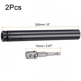 TA-VIGOR Steckschlüssel-Zubehör-Set, 19 mm tief, 6-Punkt-Schlag-Stecknuss, 20,3 cm Länge und 1/4-Zoll-Sechskantschaftadapter