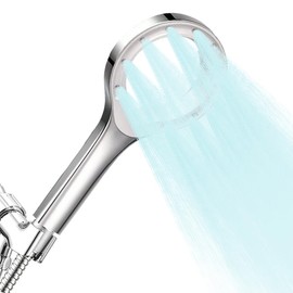 Regadera de Teléfono de Mano,Cabeza de Ducha de Lluvia de Alta Presión,Ducha con Rociado Suave, Diseño de Interfaz Universal, Apta para Sustituir Griferías Deaspersor, Gran Caudal de Agua (Plata)