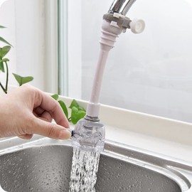 Zerodis Adjustable Splash-Proof Faucet Extender Rotatable Kitchen Water-Saving Tap Nozzle Filter Valve Faucet Extension (18cm-Gray)