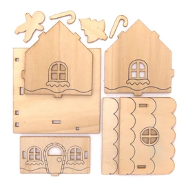 Baker Ross AX364 Gingerbread House Wooden Tea Light Holder - Pack of 3, Festive Creative Sets and Craft Supplies for Crafts and Decorating at Christmas Time