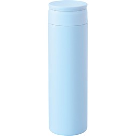 Wahei Freiz RH-1690 Dishwasher Safe Seamless Water Bottle, 16.9 fl oz (500 ml), Light Blue, Screw Stopper, Vacuum Insulated Bottle, Hot or Cold
