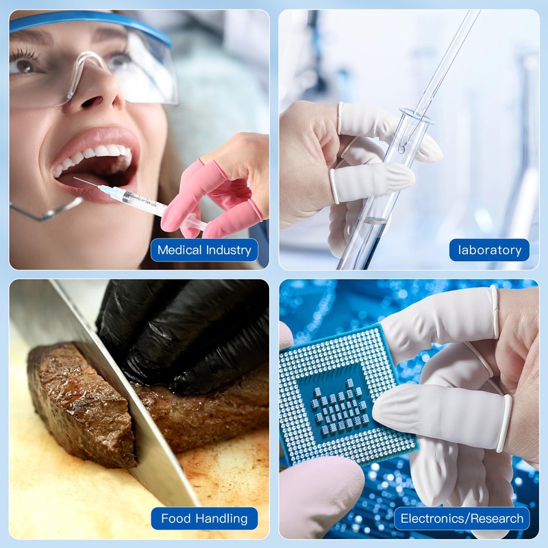 JMU Latex Finger Cots Medium, Disposable Finger Protectors, Anti-Static Fingertips