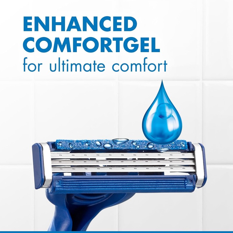 Gillette Sensor3 Comfort Disposable Razors for Men, 8 Count, Lubrastrip