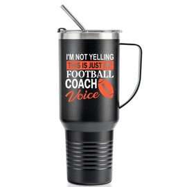 Onebttl Football Coach Gifts, Football Gifts for Coach Mentor on Birthday Christmas, 40oz Stainless Steel Tumbler with Handle, Lid and Straw, Black