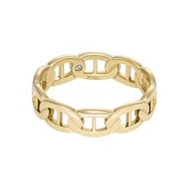 Fossil JF047827107 Women's Ring Heritage Gold Stainless Steel No Gemstone, Stainless Steel, No Gemstone