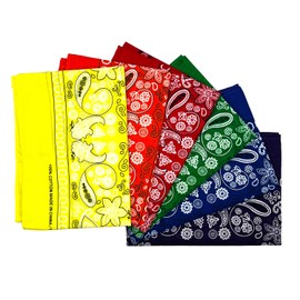 SoSun 22x22 Bandana, Face Mask, Square Scarf, Headwear, Multipacks Made From 100% Cotton (6, Rainbow, 22 X 22 Inches)