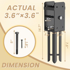 4 Pack 4"x4" Heavy Duty U-Shape Wet Concrete Fence Post Holder, (Actual 3.6"x3.6") Fence Post Base,Post Bracket Anchor for Fence, Deck Railing, Pergola