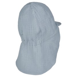 Sterntaler Peaked Cap Neck Muslin – Unisex Hat Made of Cotton Muslin (Organic) – UV Protection 50+ Sun Hat with Neck Protection – Baby and Children Summer Headgear – Matte Green – Matte Green, grey,