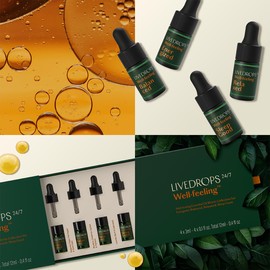 Livedrops 24/7 Livedrops 24/7 Essential Oil Blends Mini's. Pure & Natural. Energy, Balance, Relax & Sleep, Crafted in France. Natural Aromatherapy Skin Safe & Diffuser Compatible 4x3ml