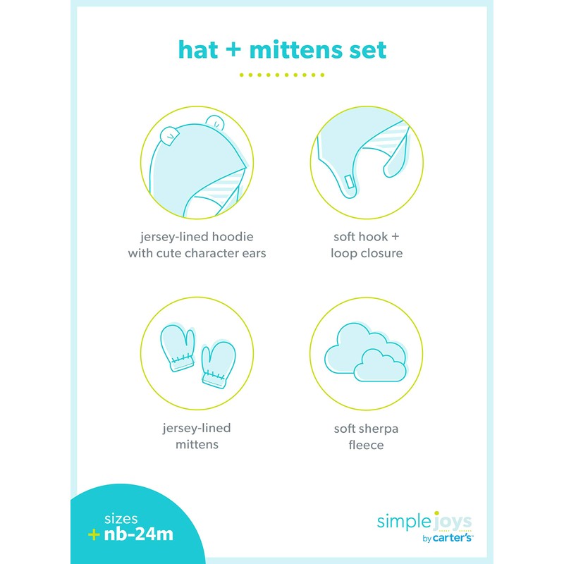 Simple Joys by Carter's Baby Hat and Mitten Set