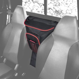 Sresk Center Seat Storage Bag Compatible with Polaris RZR XP 1000 Turbo S 800 900 570 RZR Accessories, UTV Cab Pack Storage Bag with Multiple Pockets (Red Piping)