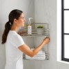 SDZOREN 2-Tier Floor Standing Corner Shower Caddy - Stainless Steel
