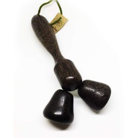 Rose Apple-Shape Roller Stick Wooden Ball Massage Handheld Manual for Muscle Body Neck Back Foot Trigger Point Cellulite Palm Wood Thailand 8 x 3.5 Inches