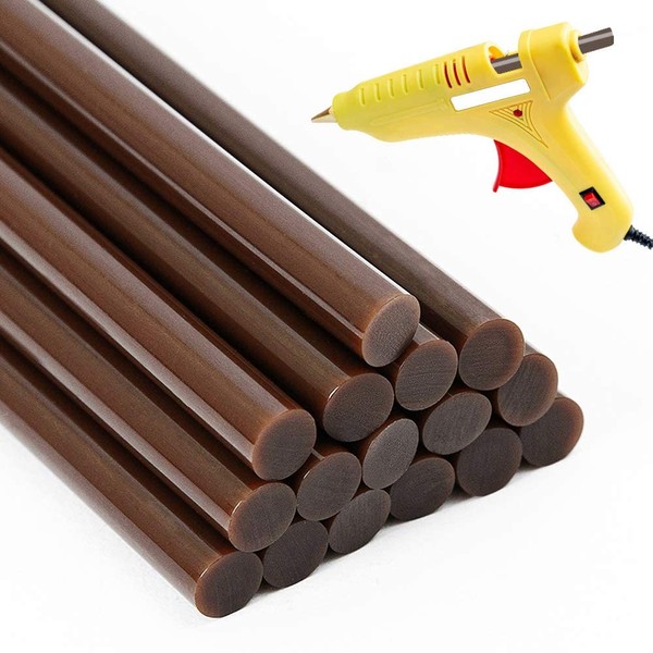16PCS Keratin Glue Sticks - Professional Hair Adhesive Sticks Dent Puller Glue Sticks(Dark Brown)