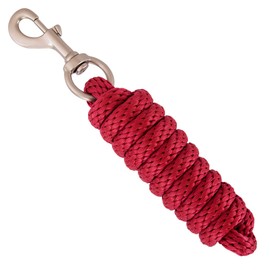 Merauno® Lead Rope for Horse – Tie Rope in Various Stylish Designs, Lead Lead, Tie Rope Pony, Donkey, Goat Long Knit with Carabiner Hook (Burgundy, Carabiner Hook)