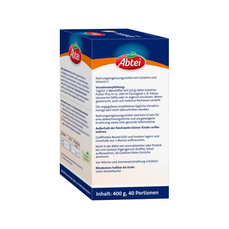 압타이 젤라틴 파우더 비타민 C 40정, 400g Aptei Gelatin Powder