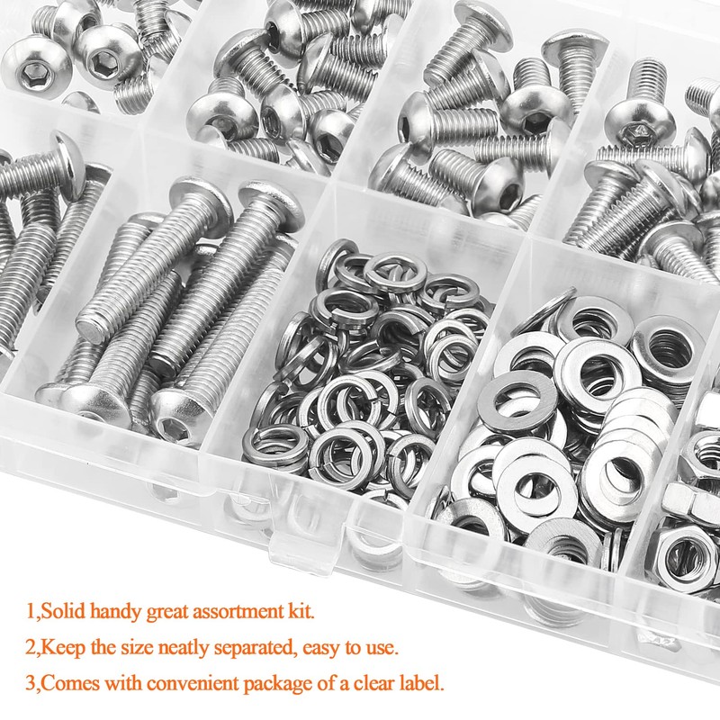 HELIFOUNER 240 Pieces M5 x 6mm /8mm /10mm /12mm /16mm
