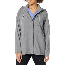 WonderWink Renew Women's Convertible Hood Jacket, Grey Heather, M