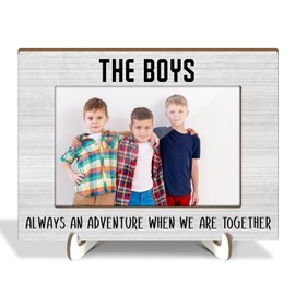 GaNiao The Boys Picture Frame, Brother Friends Picture Frame Decorative Wood Photo Frames Friendship Gifts for Men Son Boys Tabletop Display 4X6 Photo Home Office Desk Party Favor Decorations -026