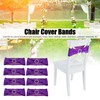 10Pcs Chair Cover Bands Elastic Stretch Sashes Bows for Wedding