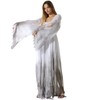 EraSpooky Women's Gossamer Ghost Costume Gothic Victorian White Chic Dress