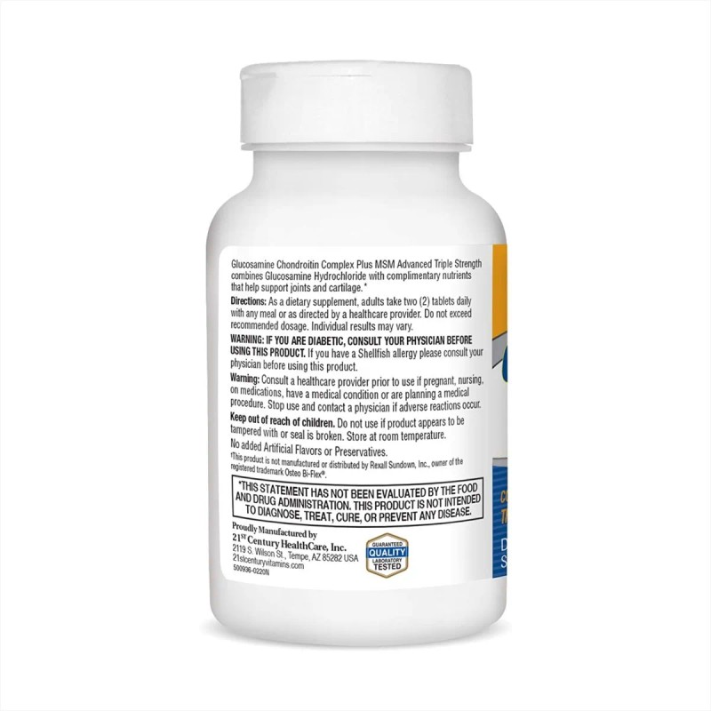 21 Century Glucosamine Chondroitin Complex Plus Msm 80ct