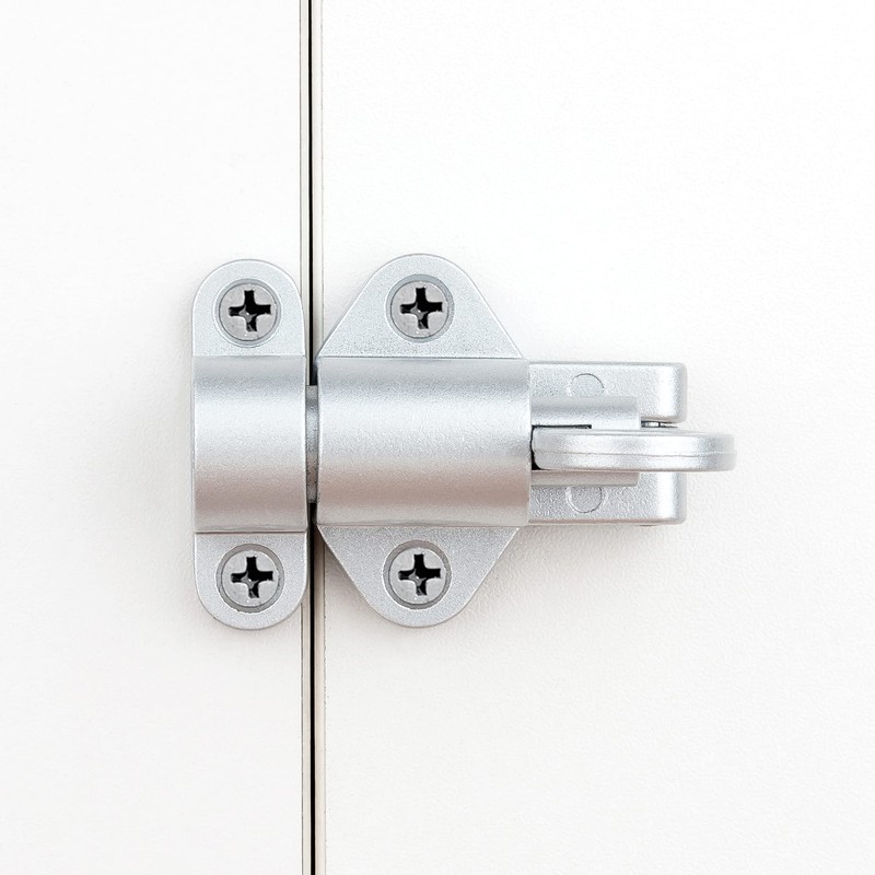 INIRET 2 Packs Self-Closing Latches，Silver Gray Spring Door Lock，Resilient Bolt