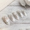 Cozy Snowman Handmade Nail Tips - Short Ballerina / 포근포근