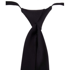 TigerTie Security Satin silk tie in black monochrome elastic band - tie necktie silk