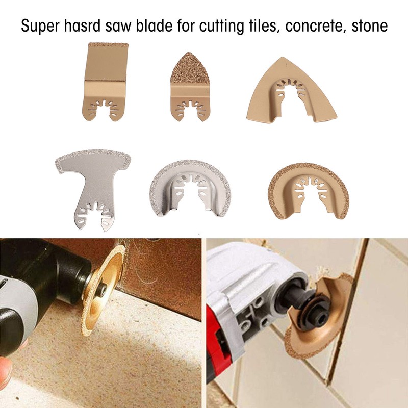 6PCS Oscillating Saw Blade Set Diamond Cemented Carbide Wear Resistance