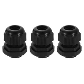 uxcell 3Pcs NPT 1/2" Nylon Cable Glands, Waterproof Cord Grip Connector, Adjustable 6-11mm Wire Grommet Protectors with Gaskets and Locknut for Junction Box, Black