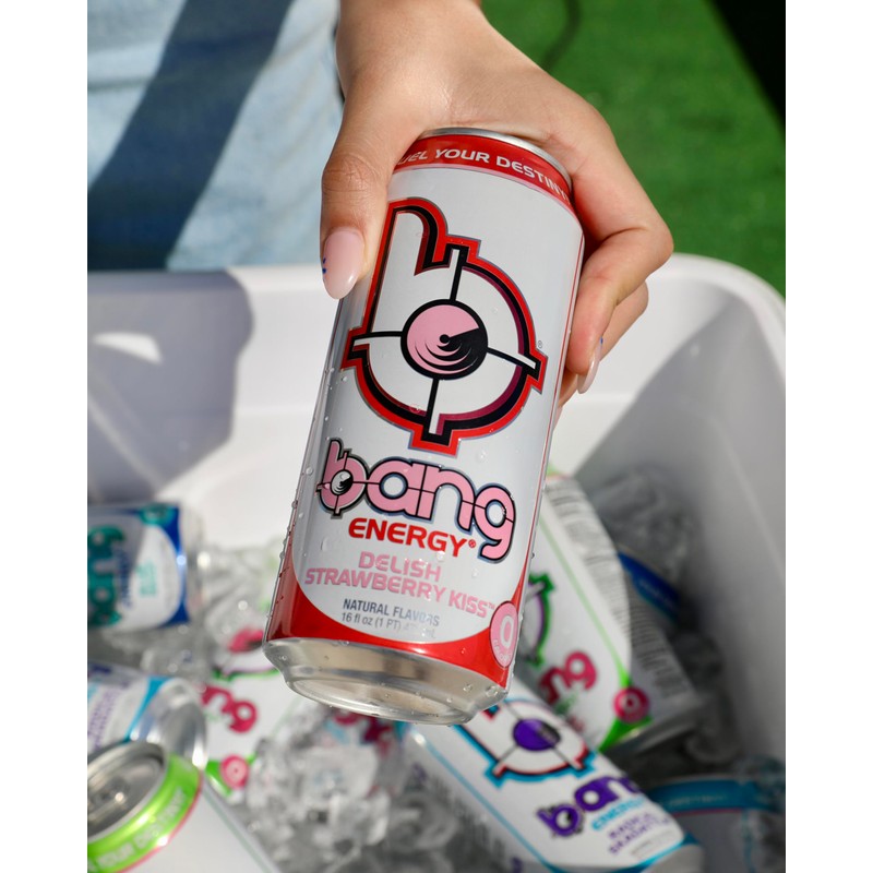 Bang Energy Delish Strawberry Kiss, Sugar-Free Energy Drink, 16 Fl