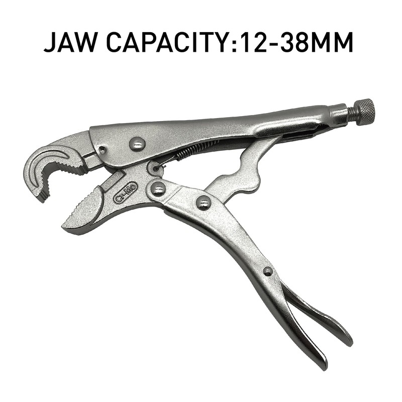 Locking Pliers with Wire Cutter, Cr-Mo Alloy Steel, 3-Side Locking