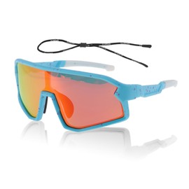 X AUTOHAUX 1 Set Motorcycle Riding Goggles PC Tri-Acetyl Cellulos UV400 Outdoor Sports Sunglasses for Motocross Dirt Bike ATV Red Lens Blue Purple Frame