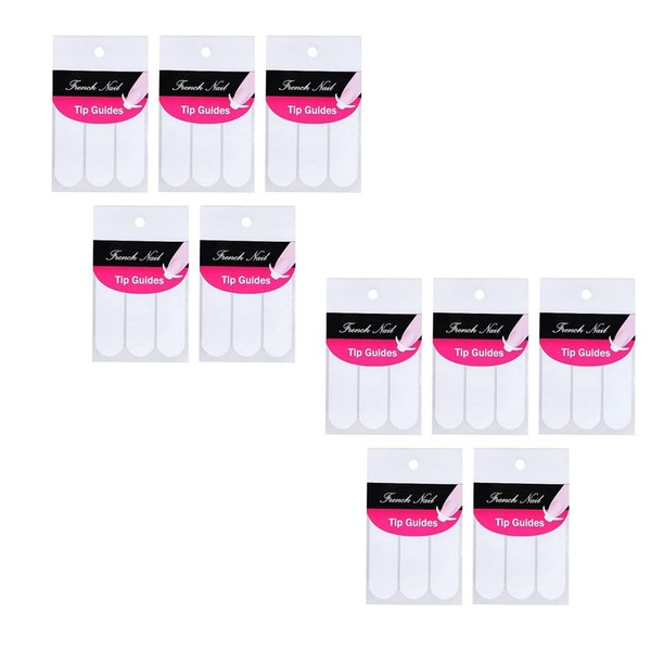 10 Pcs White French Manicure Nail Art Stickers Strips, Manicure