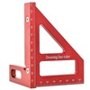 square protractor,Multi Angle Measuring Ruler, Aluminum Alloy Woodworking Square Protractor,