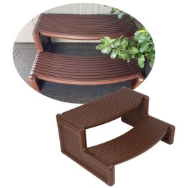 HECASA Spa Step Hot Tub 2-Step Universal Outdoor Indoor Step Stool Pool Ladder Plastic Handi Step Slip Resistant Striped